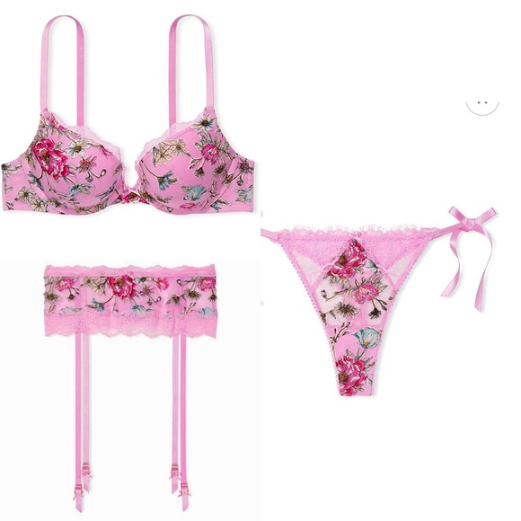 🌸 VS Dream Angels Lilac Chiffon Embroidered 3 pc set 👙✨